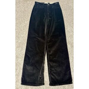 Universal Threads Black Corduroy Pants  Women's Size 0 /25R Relaxed Wide Leg NWT